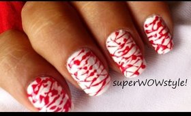 Halloween Spun sugar nails technique -- how to do spun sugar nail art designs