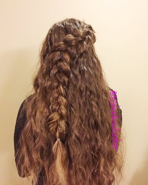 Lace dutch braid done on wavy hair from my braid the day before
