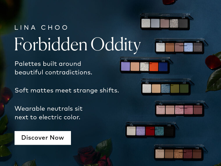 Seven 5-pan LINA CHOO palettes built around beautiful contradictions. Soft mattes meet strange shifts. Wearable neutrals sit next to electric color. Find your plot twist here at Beautylish.com