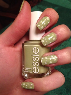 Basic spring green with white dots.