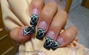 Mysterious Emerald Gem, Black and White Nail Art Design Tutorial - ♥ MyDesigns4You ♥
