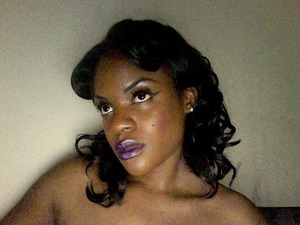 Pin-up girl hair & makeup done by me (Raina)* Purple goth lips :)