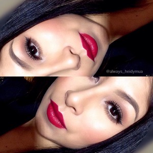 Soft Brown smokey eyes with red lips details on my Instagram @always_heidymua
