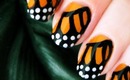 Monarch Butterfly Nail Art Design