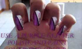 PURPLE AND SILVER NAIL TUTORIAL.