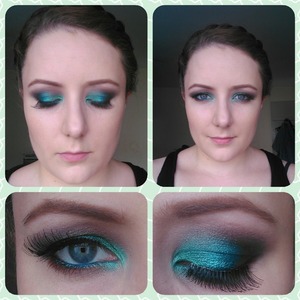 My attempt to recreate Meredith Jessica's Peacock tutorial using Urban Decay and Rimmel eyeshadows
