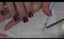 Black Matte Nails with Metallic Dots