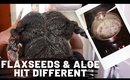 Aloe Vera + Flax Seed Gel Hair Growth Mask on 4c Natural Hair