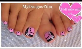 Toenail Art Design | Pink and Black Toes ♥ Черно-Розовый Педикюр
