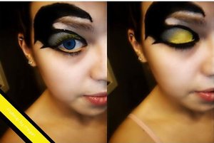 I was fooling around with makeup one night, and ended up doing a collection of super hero looks. This is from 2009 and was inspired by batman! I don't remember all the products used, but some are listed below. :) 