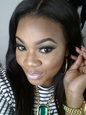 Party inspired look using black up eye-shadow, flutter mink lashes and Mac snob lipstick