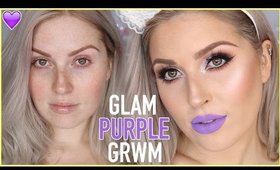 Chatty GRWM! 💜 Metallic Purple Smokey Eyes AND GLITTER! 🔥✨