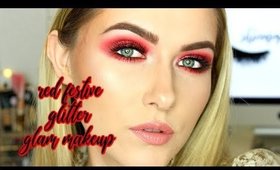 Red Glitter Glam Festive Makeup Tutorial ❤️ | shivonmakeupbiz