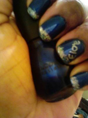 My attempt at the glitter HNY nails...lol...y'all know I try really hard lol.