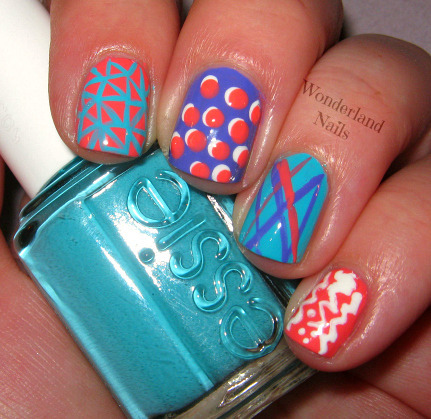 80's Inspired Nail Art | Summer A.'s (wonderland-nails) Photo | Beautylish