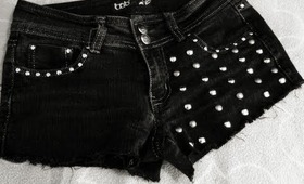 high waisted short - studed short