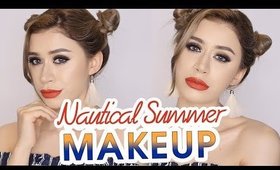 NAUTICAL SUMMER MAKEUP TUTORIAL | Easy Glam Makeup Look