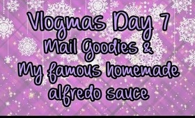 Vlogmas Day 7 Mail Goodies and my famous alfredo sauce