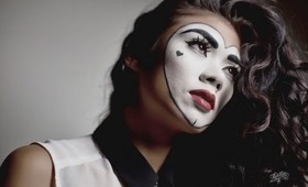 Pretty Clown Makeup Tutorial; heart mime, doll, halloween makeup