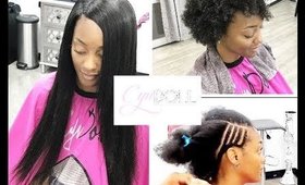 FULL SEW IN WITH LACE CLOSURE ON 4C NATURAL HAIR NO HAIR OUT!