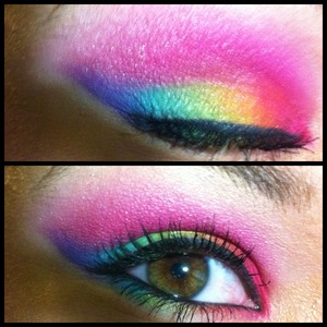 Rainbow eyeshadow!