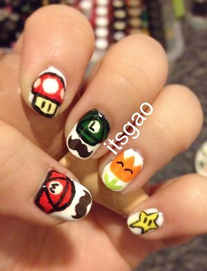 Always loved the Mario Bros growing up. Sporting it on my nails. Follow my IG: itsgao 