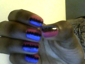 blue pink and black