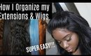 😉 Cheap & Easy Wig-Weave Organization / Storage for small spaces !!