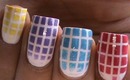 Checkered Gradient Nail Polish Designs- Cute Ombre Bright Nail Art Long/Short Nails Easy Tutorial