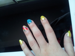 marbled nails.