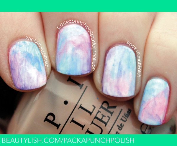 Watercolor Nails using Acrylic Paint | Samantha S.'s (packapunchpolish)  Photo | Beautylish