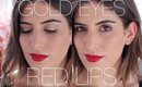 Gold Eyes, Red Lips & Vlogmas?! | Lily Pebbles Monthly Makeup Routine