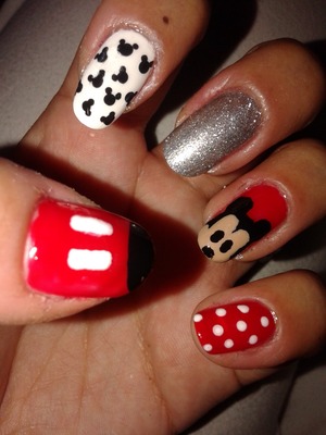 Disney Mickey Mouse inspired nail art design by me! 