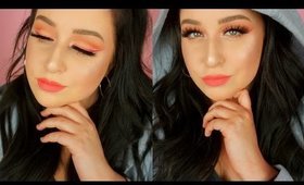 Peach Cut Crease Tutorial + Ombre Winged Liner!!