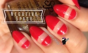 Red Negative Space Nails by The Crafty Ninja