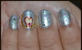 How to : short nails Tutorial 3D Valentine HEART