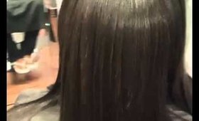 Full sew in with razor cut bangs