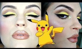 WEARABLE Pikachu Inspired Cut Crease  | Pokemon Makeup Tutorial  (COLLAB)