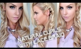 Natural Curls with a Lace Side Braid Hair Tutorial