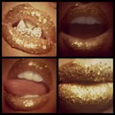 glitter and gold lips :)