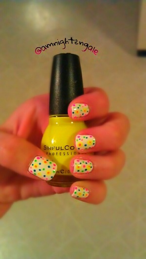 Neon polka dots using sinful colors. Check out more pictures on my instagram!
@amnightengale