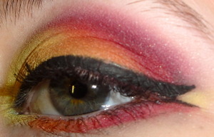 My eyes- red, orange and yellow