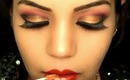 INDIAN BRIDAL WEDDING MAKEUP RED AND GOLD BOLLYWOOD EYE MAKEUP FOR INDIAN SKIN TONE