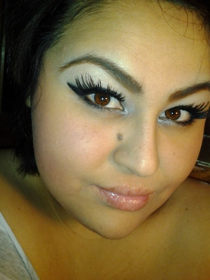 MisssOlivia youtube inspired.. Winged eyeshadow in black and thick lases haha
