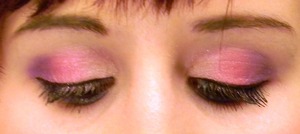 Pinky-Purple Madness! Using ELF (Innocent Ivory Pigment), NYX (Jet black and Pretty Violet Slide on Eyeliner) and Sugarpill (Decora and Hysteric)!
