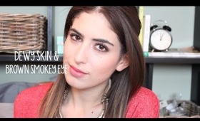 Makeup tutorial: Dewy Skin & Brown Smokey Eyes | What I Heart Today