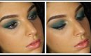 Teal Smokey Eyes with a Pop of Gold Glitter | Makeup Tutorial