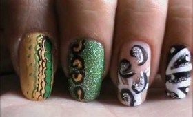 Magic Gradient & Glitter Nails - easy nail art for short nails- nail art tutorial- beginners designs