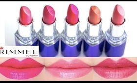 Rimmel Moisture Renew Lipstick Swatches on Lips 6 colors