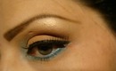 NEUTRAL LOOK WITH SOME SHIMMERY TEAL